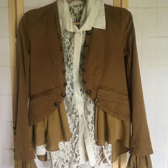 Free People Olive/Mustard Blazer - Picture 2 of 6